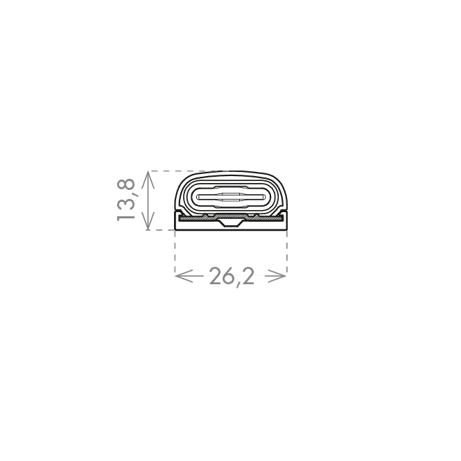 CCE Safety | PICCOLA Conductive safety edge with 8.2 KΩ, h=14mm, length optional - with cable for serial connection